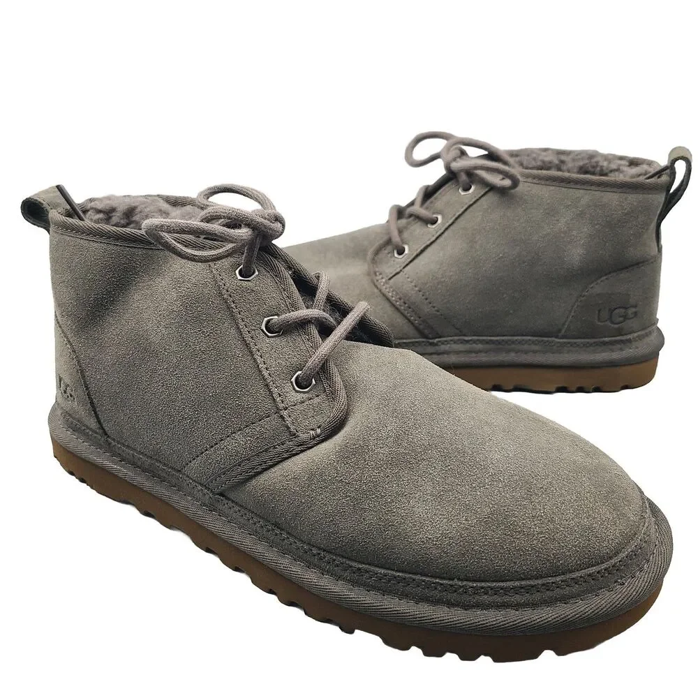 UGG Women's winter boots Neumel Lace Up  Grey suede shearling ankle sz 10 41 new